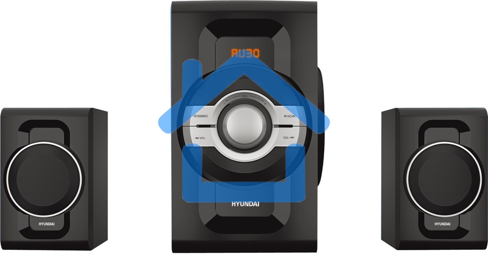 Микросистема Hyundai H-MS1403 черный 60Вт FM USB BT SD