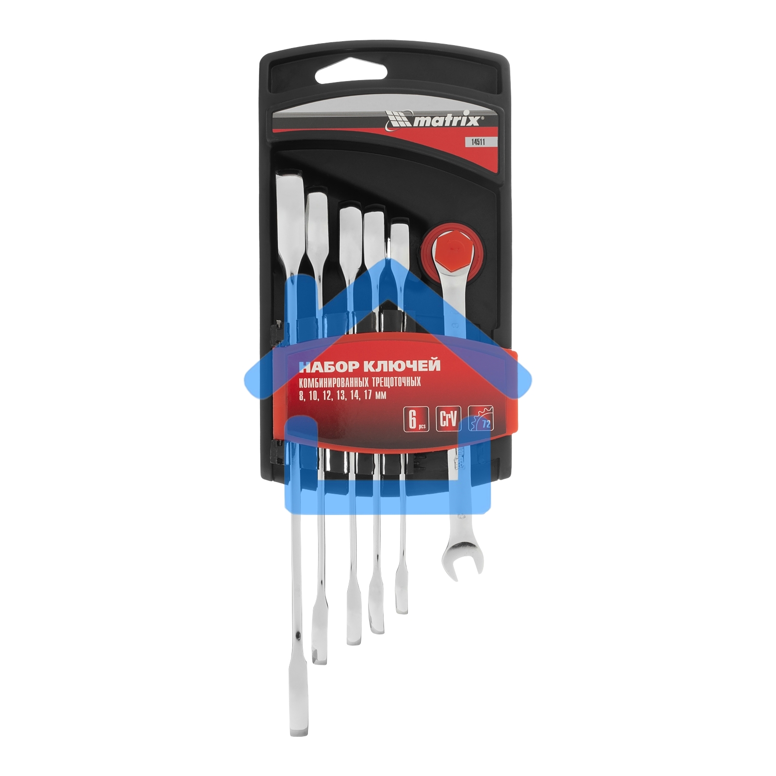 Набор ключей Matrix комбинированных, трещеточных 6 шт