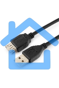 Кабель Gembird/Cablexpert CCF2-USB2-AMAF-15 USB 2.0, AM/AF, 4.5м, экран, 2феррит.кольца, черный, пакет