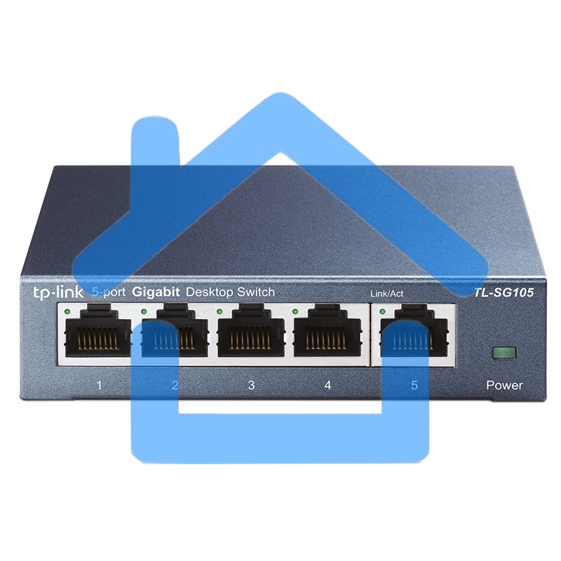 Коммутатор TP-Link SOHO TL-SG105 5-port Desktop Gigabit Switch, 5 10/100/1000M RJ45 ports, metal case
