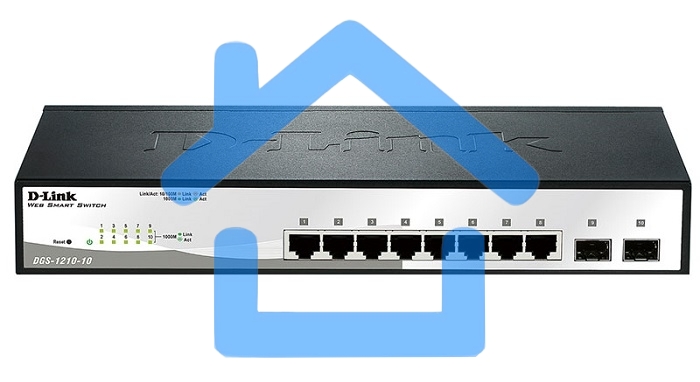 Коммутатор D-Link DGS-1210-10/F1A настраиваемый настольный 8x10/100/1000BASE-T