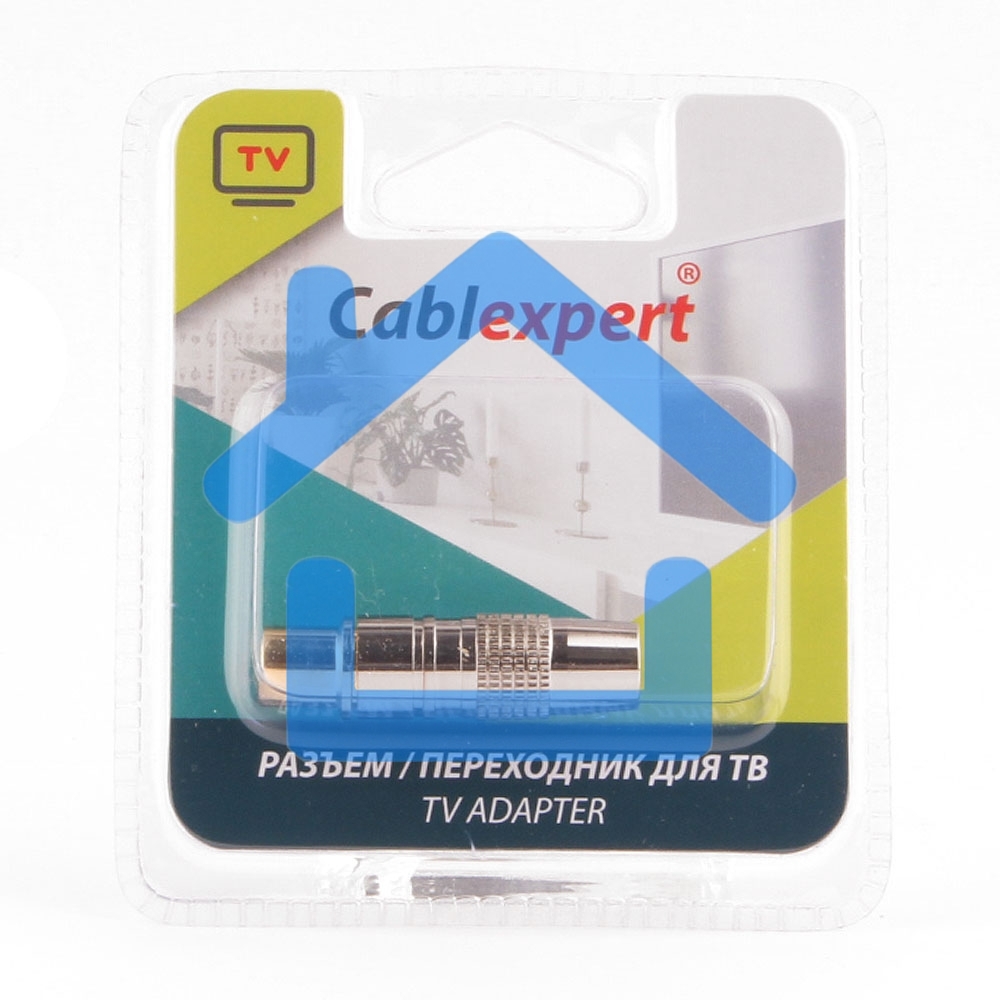 Разъем Cablexpert TVPL-05, TV (папа) позолоченный, латунь OD8.5, блистер