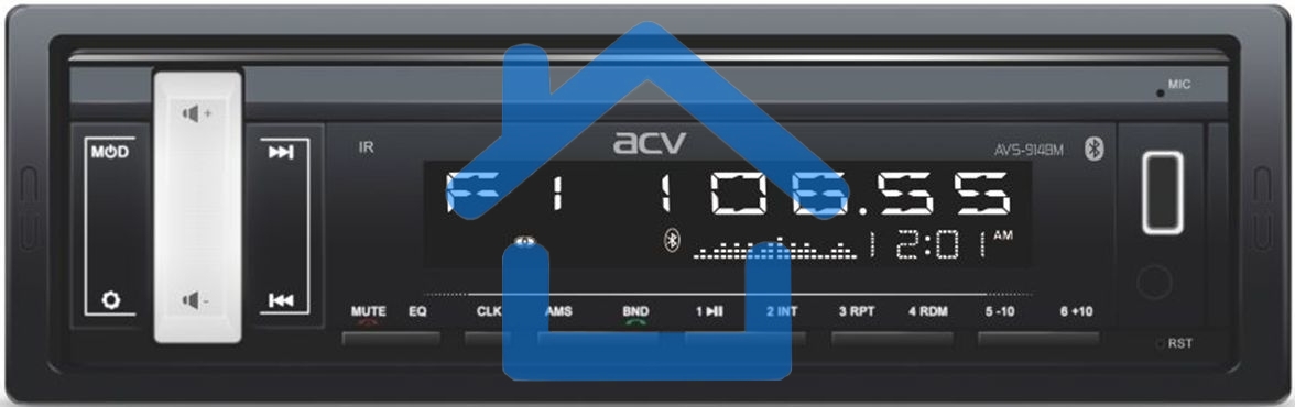 Автомагнитола ACV AVS-914BM 1DIN 4x50Вт