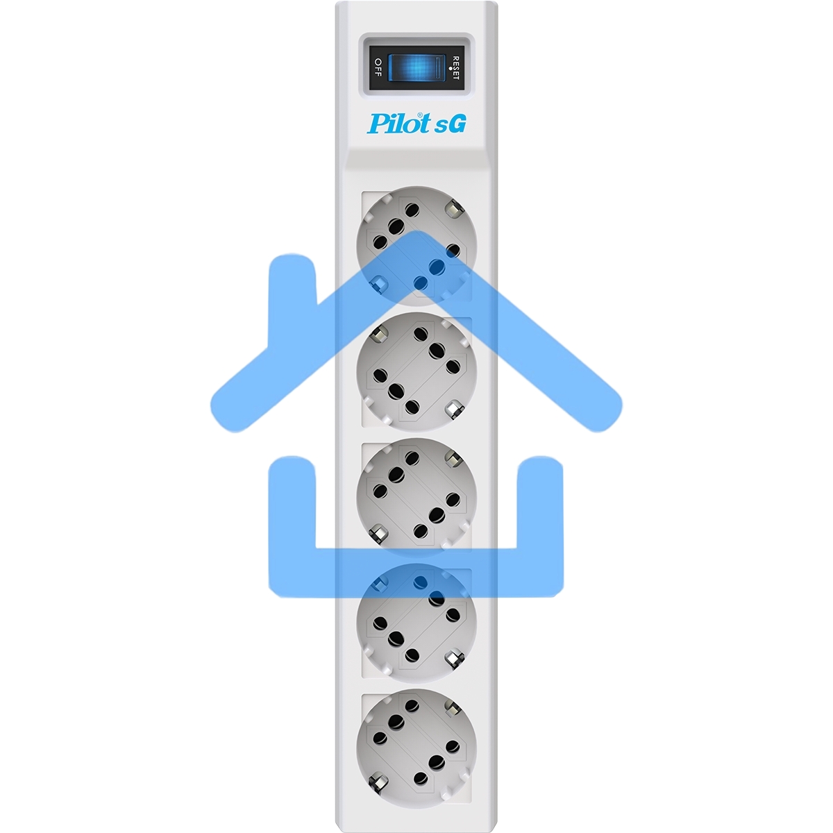Сетевой фильтр ZIS PILOT Surge protector Pilot SG5 5 outlets (GP), 10A / 2.2kVt, automatic circuit-breaker, 1.8 m