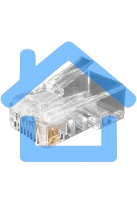 Коннектор Hyperline, RJ45(8p8c), кат. 6, неэкр., для одножильного и многожильного кабеля, 100 шт, прозрачный