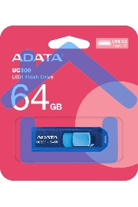 Флешка USB ADATA UC300 (ACHO-UC300-64G-RNB/BU), 64 Gb, Type-C USB 3.2 Gen1, R/W 100/30, синий/голубой