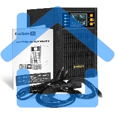 Источник бесперебойного питания On-line ExeGate PowerExpert TL-1000.LCD.AVR.2SH.USB.RS232.SNMP 1000VA/1000W, On-Line, PF=1, LCD, 2*Schuko, RS232, USB, SNMP-slot, встроенные батареи 12V 7.2Ah - 2шт, Tower, металлический корпус, черный