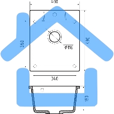 Мойка GRANFEST URBAN 240 1-чаша 400*490мм, монтаж: врезной, материал: кварц, темно-серый
