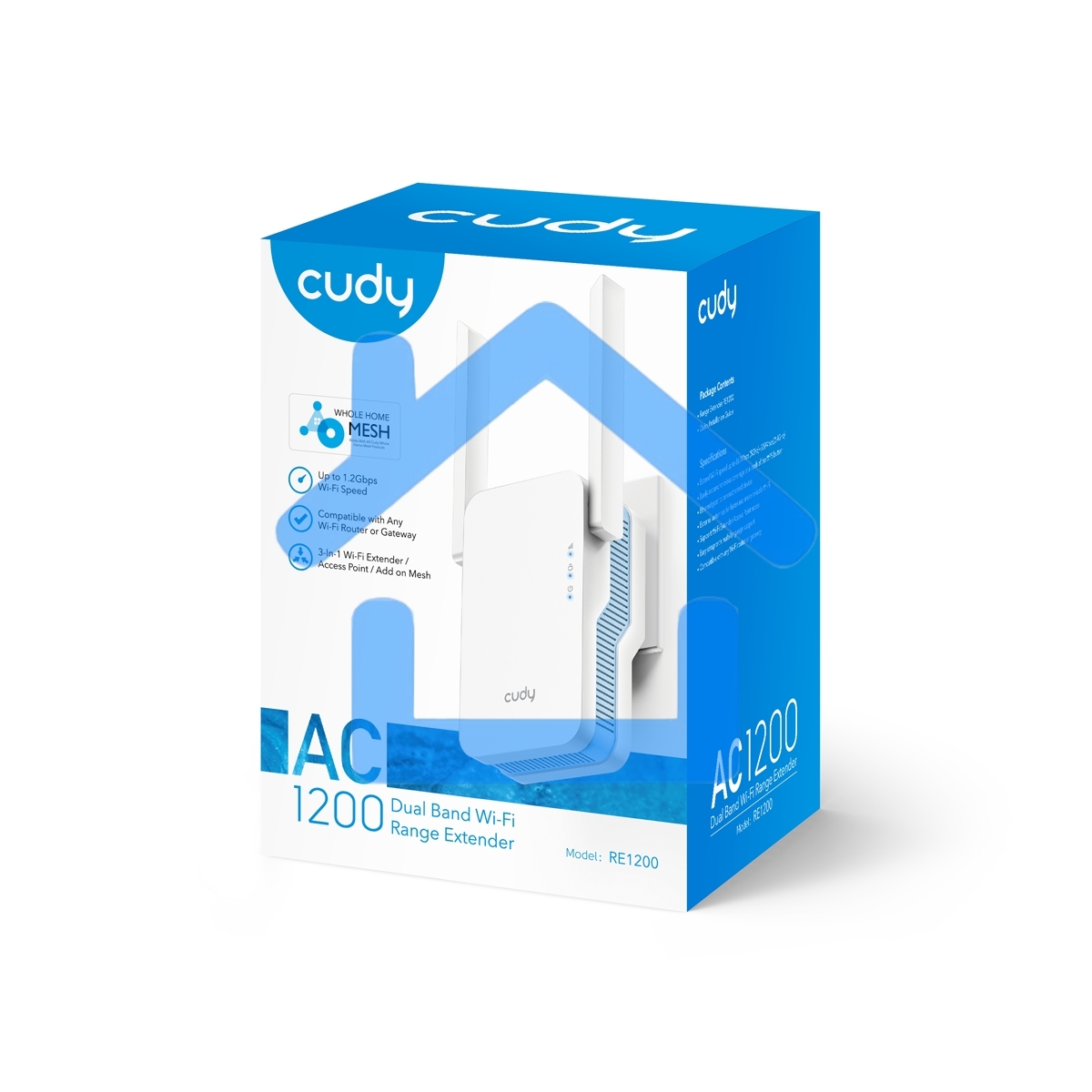 Повторитель беспроводного сигнала Cudy RE1200 AC1200 10/100BASE-TX/Wi-Fi белый