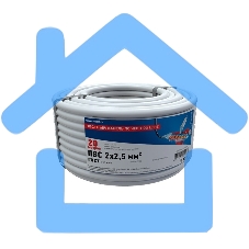 Провод соединительный ПВС 2x2,5 мм², длина 20 метров, ГОСТ 7399-97 Rexant