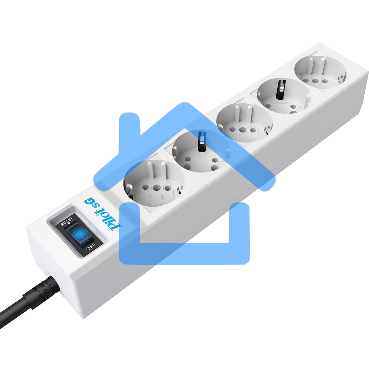 Сетевой фильтр ZIS PILOT Surge protector Pilot SG5 5 outlets (GP), 10A / 2.2kVt, automatic circuit-breaker, 1.8 m