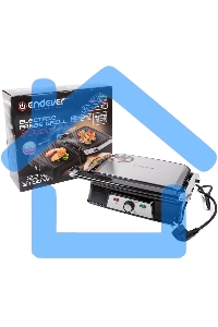 Электрический пресс-гриль Endever Grillmaster 220, серебристый/черный
