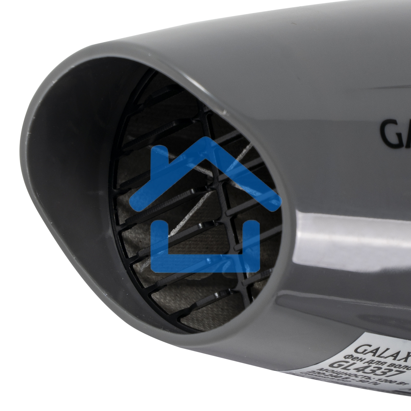 Фен для волос Galaxy Line GL 4337, серый, 1200 Вт, 2 скорости потока воздуха, складная ручка, подвесная петля, длина шнура питания 170 см