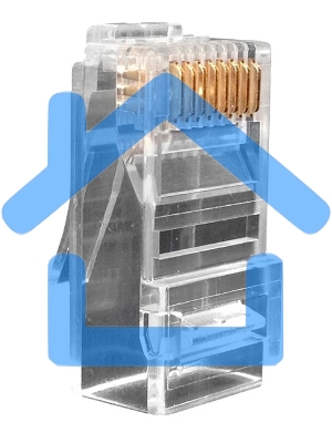 Коннектор Hyperline, RJ45(8p8c), кат. 6, неэкр., для одножильного и многожильного кабеля, 100 шт, прозрачный