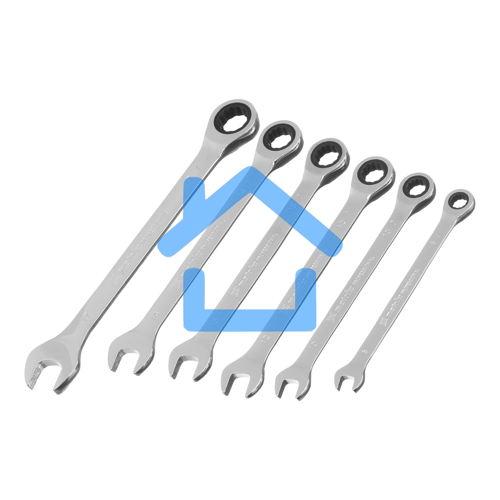 Набор ключей Matrix комбинированных, трещеточных 6 шт