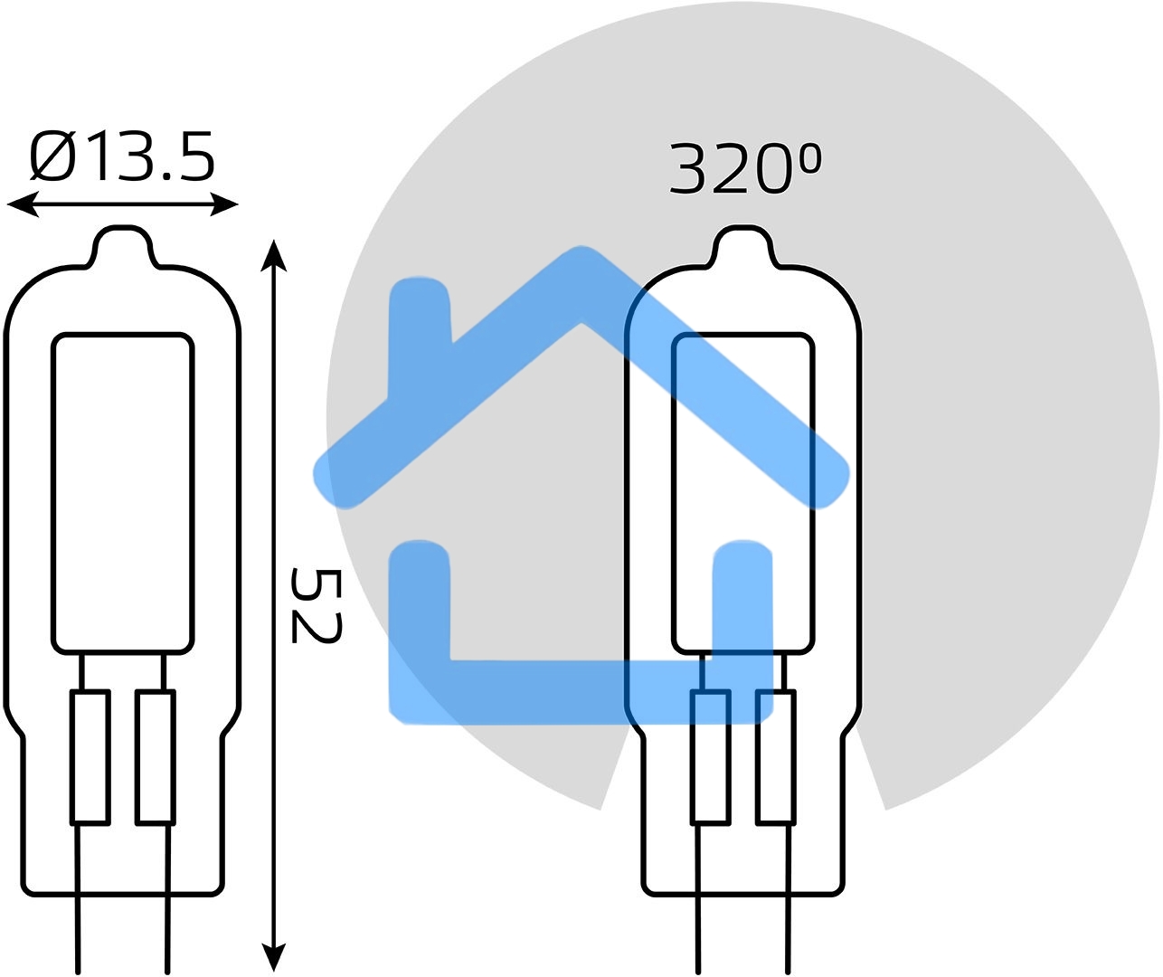 Лампа Gauss LED G4 AC220-240V 5.5W 3000K Glass 1/10/200