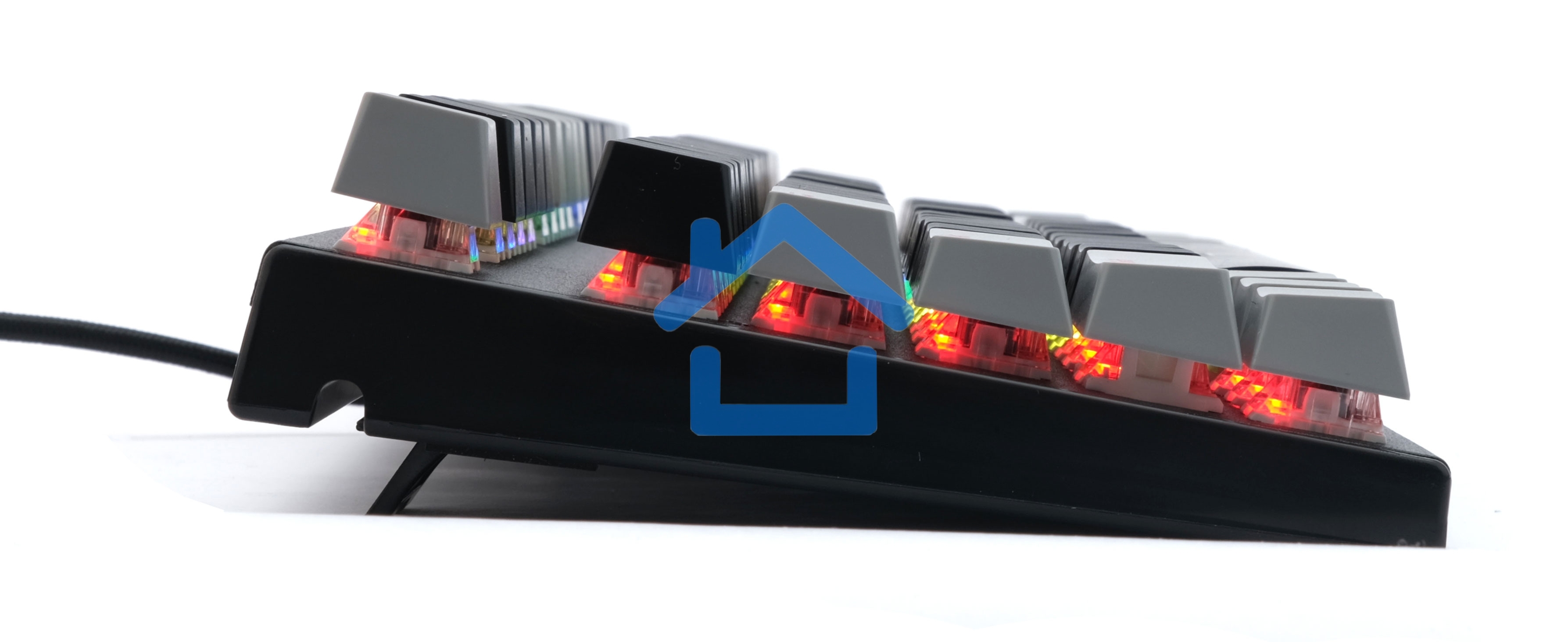 Проводная механическая клавиатура Gembird KB-G600-1, 87кл, Rainbow, коричн.свитчи, 1.8м, черная