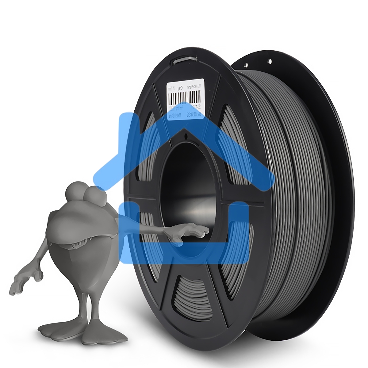 Филамент NVPRINT PLA Matte Grey для 3D печати диаметр 1.75мм длина 330 метров масса 1 кг