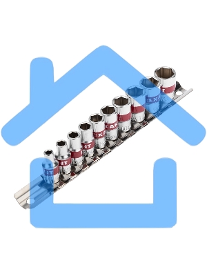 Набор торцевых головок Rexant 12-8316, 1/4, шестигранные, CrV, 10 шт., 4-13 мм