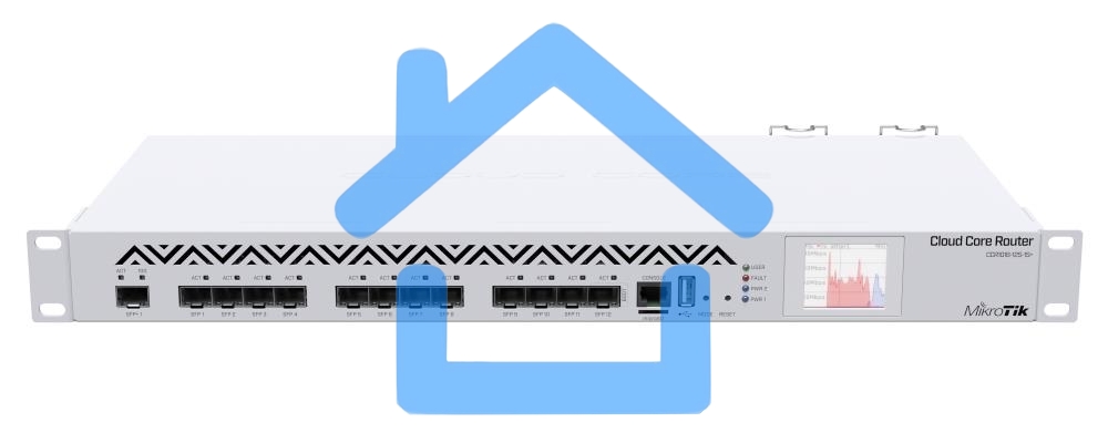 Маршрутизатор Mikrotik CCR1016-12S-1S+ Cloud Core Router 1016-12S-1S+ with Tilera Tile-Gx16 CPU (16-cores, 1.2Ghz per core), 2GB RAM, 12xSFP cages, 1xSFP+ cage, RouterOS L6, 1U rackmount case, Dual PSU, LCD panel