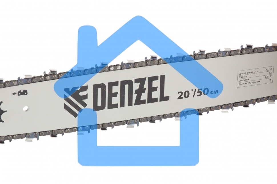 Пила цепная бензиновая Denzel Denzel DGS-5820, шина 50 см, 58см3, 4,1 л.с., шаг 0,325, паз 1,5 мм,