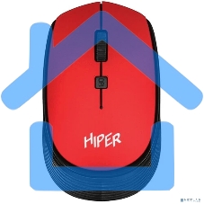 Мышь беспроводная HIPER HOMW-082 красный, 1600 dpi, радиоканал, USB, кнопки - 4