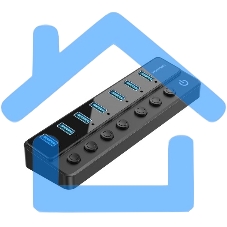 Концентратор Vention OTG USB 3.0 на 7 портов черный