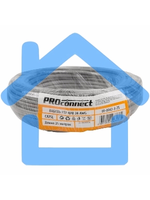 Кабель FTP PROconnect 4PR 24AWG, CCA, CAT5e, PVC, серый, бухта 25 м