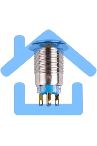 Кнопка антивандальная Ø19 250В Фикс (5с) ON-OFF/OFF-ON подсв/красная Rexant