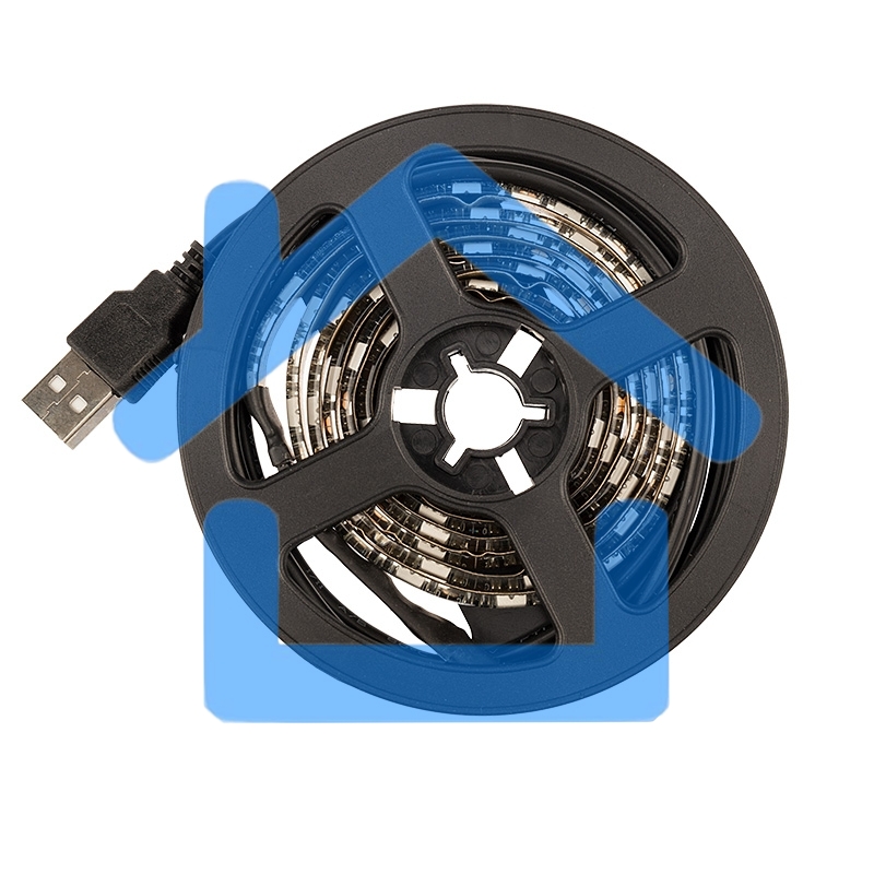 Лента LED с USB коннектором 5 В, 10 мм, IP65, SMD 5050, 60 LED/m, цвет свечения RGB