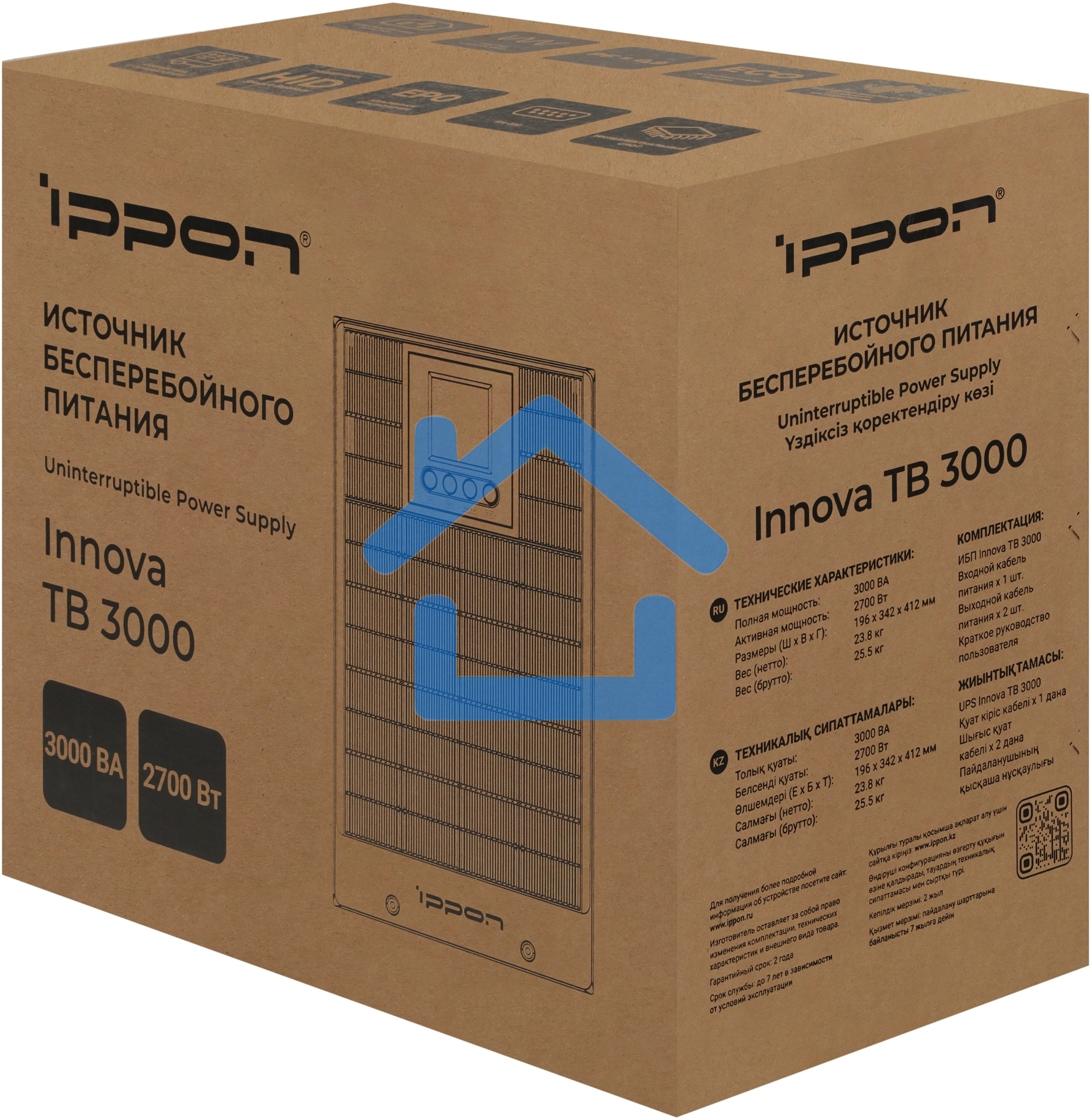 Источник бесперебойного питания Ippon Innova TbE 3000 2700Вт 3000ВА черный