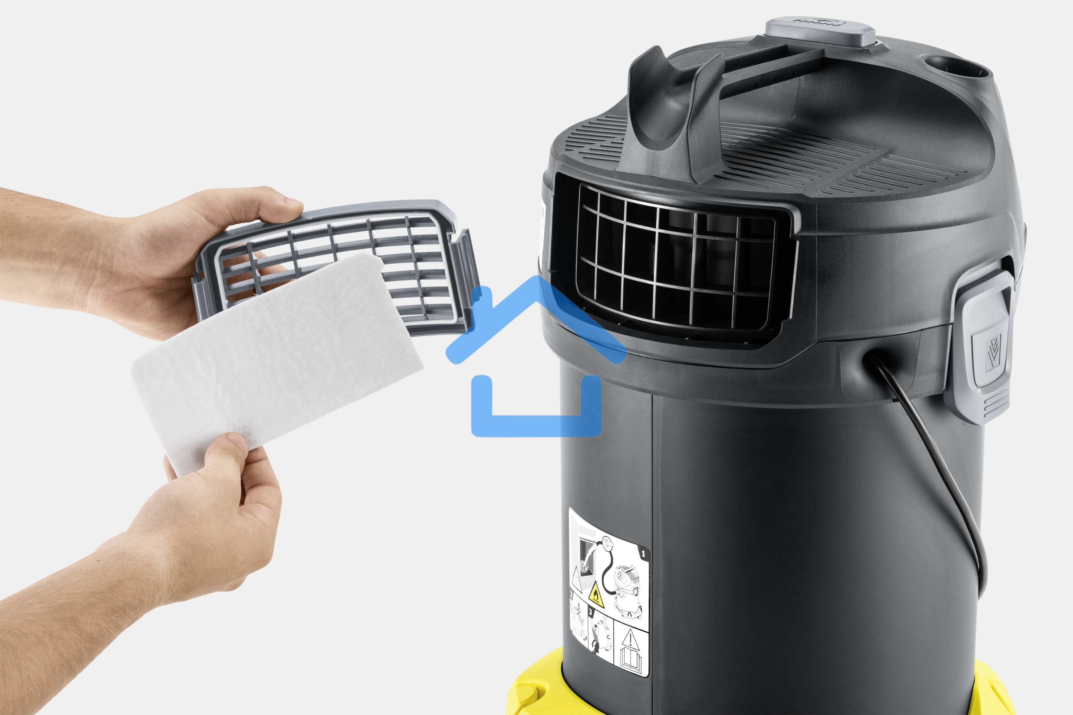 Пылесос Karcher AD 4 PREMIUM желтый/черный, 150/600 Вт, уборка сухая, пылесборник контейнер 17 л