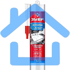 Герметик силиконовый ЗУБР прозрачный, санитарный, для помещений с повышенной влажностью, 280мл Герметик силиконовый ЗУБР прозрачный, санитарный, для помещений с повышенной влажностью, 280мл