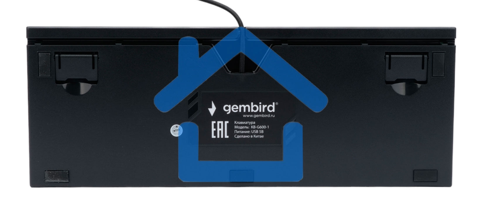 Проводная механическая клавиатура Gembird KB-G600-1, 87кл, Rainbow, коричн.свитчи, 1.8м, черная
