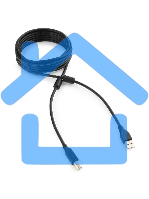 Кабель Gembird/Cablexpert CCF2-USB2-AMBM-15 USB 2.0 ProКабель, AM/BM, 4.5м, экран,2феррит.кольца, черный, пакет