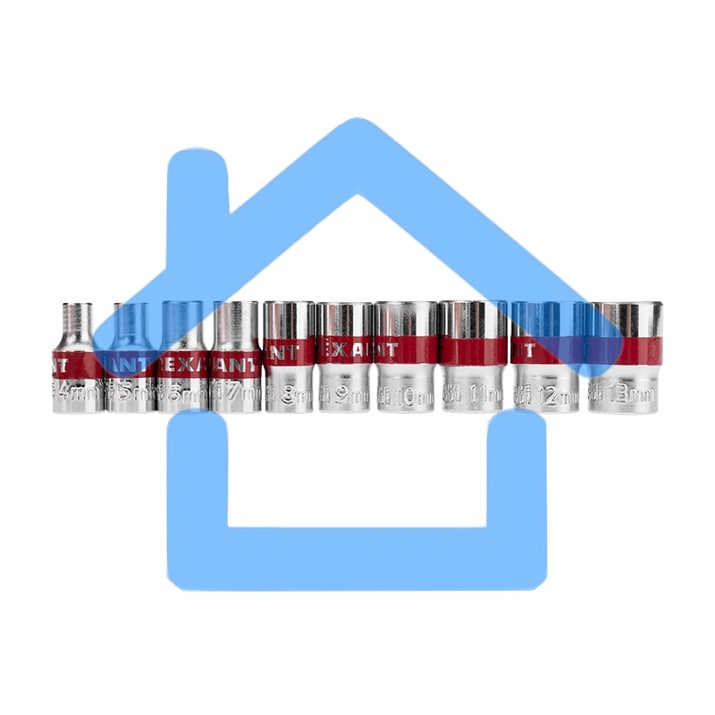 Набор торцевых головок Rexant 12-8316, 1/4, шестигранные, CrV, 10 шт., 4-13 мм