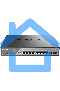Сетевой коммутатор Smart L2 Surveillance Switch 8х1000Base-T PoE 802.3bt 90W, 2x1000Base-X SFP, PoE Budget 242W, Long-range PoE up to 250m