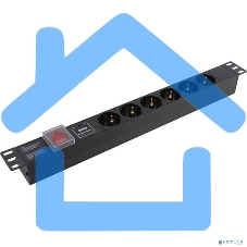 Блок розеток горизонтальный ExeGate ServerPro PDU-19H607 Al-6S-C14-SW-SPD1, 19
