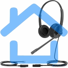 Гарнитура YEALINK YHS34 Dual Дуо, Проводная, HD звук, QD, RJ9, шт