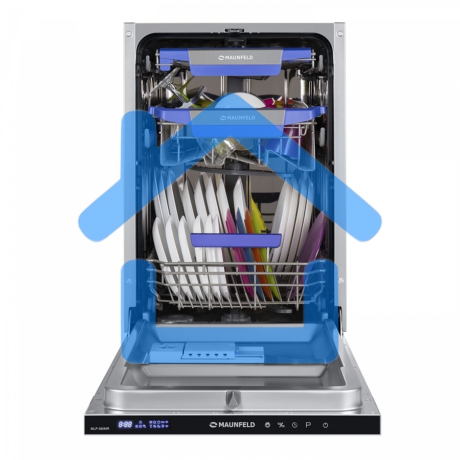 Встраиваемая посудомоечная машина Maunfeld MLP-08IMR, черный, 44.5 см, 10 компл., 47 дБ, класс A++