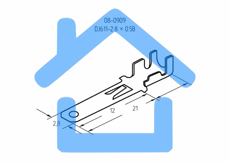 Клемма плоская штекер 2.8 мм 0,5-1.5 мм² (РП-п 1.5-(2.8)) Rexant