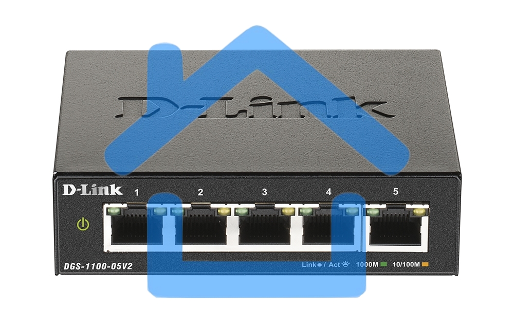 Коммутатор D-Link DGS-1100-05V2/A1A, L2 Smart Switch with 5 10/100/1000Base-T ports.8K Mac address, 802.3x Flow Control, Port Trunking, Port Mirroring, IGMP Snooping, 32 of 802.1Q VLAN, VID range 1-4094, Loopba