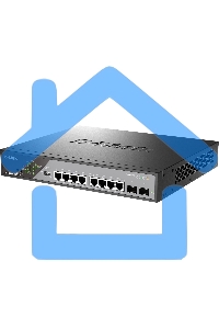 Сетевой коммутатор Smart L2 Surveillance Switch 8х1000Base-T PoE 802.3bt 90W, 2x1000Base-X SFP, PoE Budget 242W, Long-range PoE up to 250m