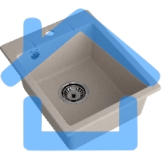 Мойка GRANFEST URBAN 240 1-чаша 400*490мм, монтаж: врезной, материал: кварц, песочный