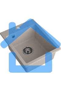 Мойка GRANFEST URBAN 240 1-чаша 400*490мм, монтаж: врезной, материал: кварц, песочный