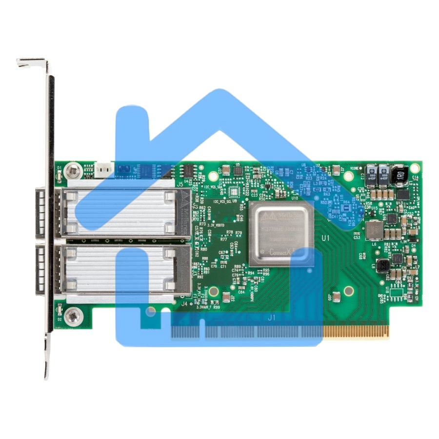 Плата сетевого контроллера MELLANOX ConnectX-5 VPI adapter card, EDR IB (100Gb/s) and 100GbE, dual-port QSFP28, PCIe3.0 x16, tall bracket, ROHS R6