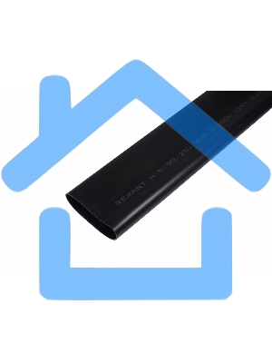 Термоусаживаемая трубка клеевая Rexant 95,0/29,0 мм, (3-4:1) черная, упаковка 2 шт. по 1 м