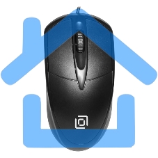 Мышь проводная Oklick 125M черный, 1200 dpi, USB, кнопки - 3