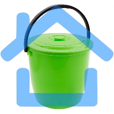 Ведро пластмассовое круглое 13 л, с крышкой, Light Elfe