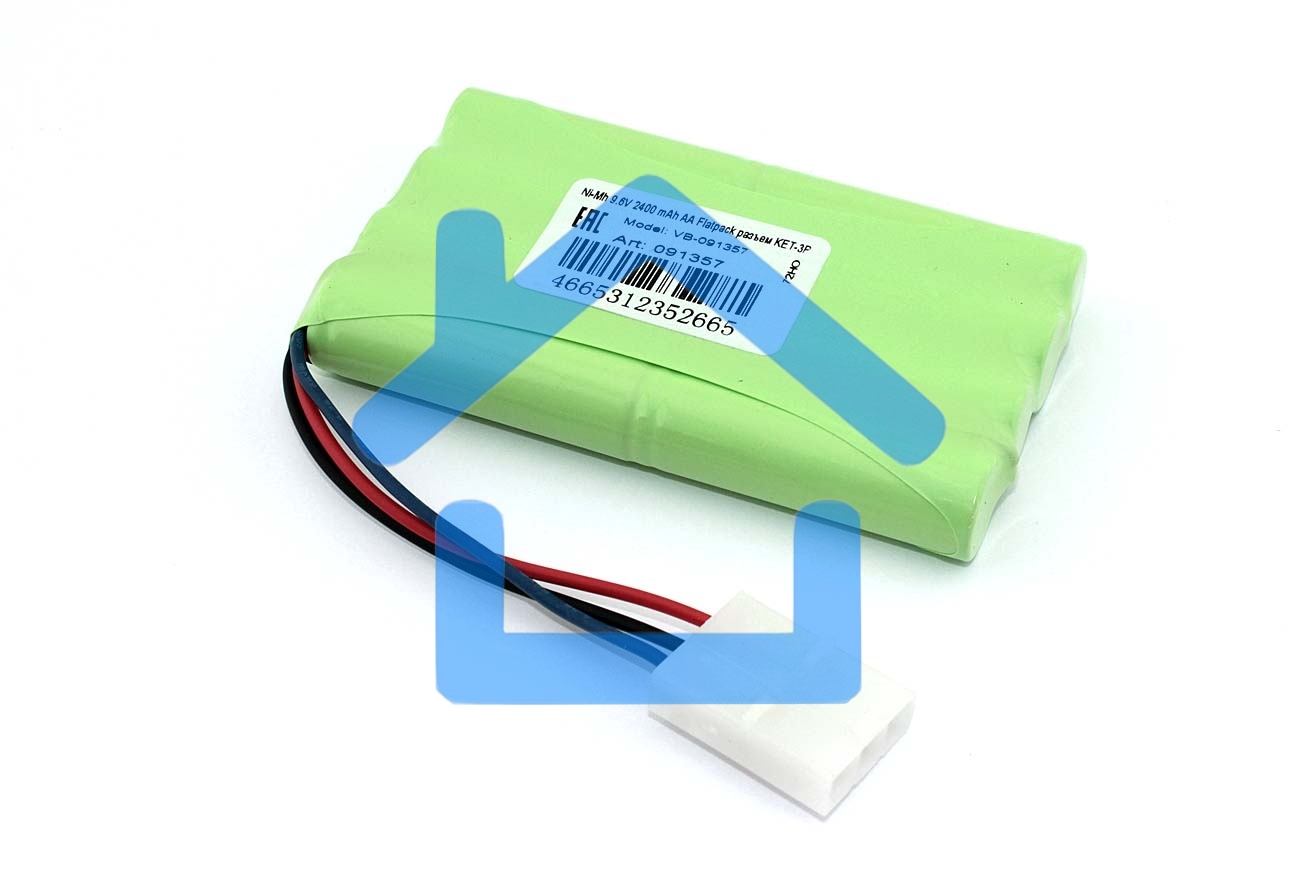 Аккумулятор Ni-Mh 9.6V 2400 mAh AA Flatpack разъем KET-3P (4+4)